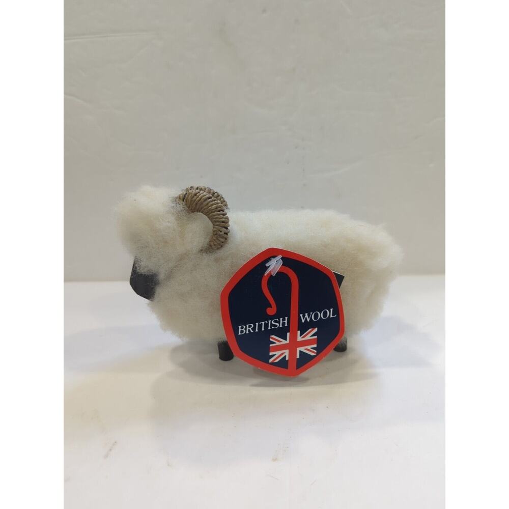 Vintage Black Face Sheep British Wool Made In Scotland‎ With Original Paper Tag